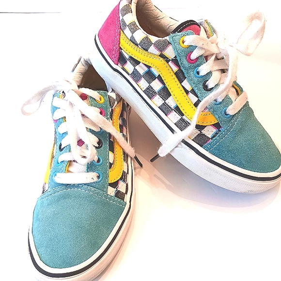 VANS Kids Suede/Canvas  Checkerboard Retro Sneakers Multi-Colored Size 1 - Picture 10 of 12